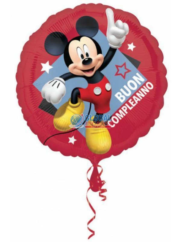 MYLAR MICKEY BUON COMPLEANNO 42cm.