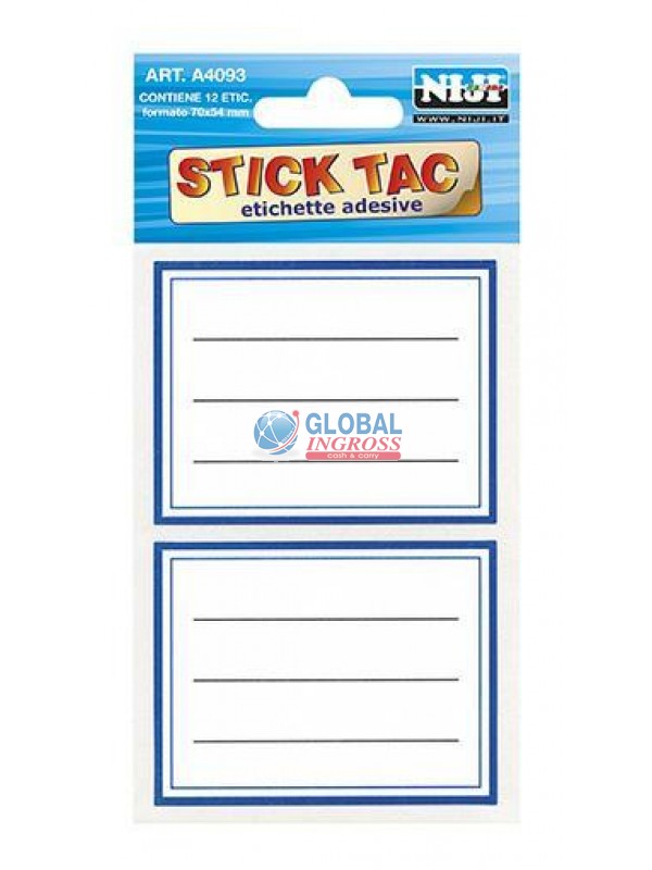 ETICHETTE C/BORDO BLU 12pz