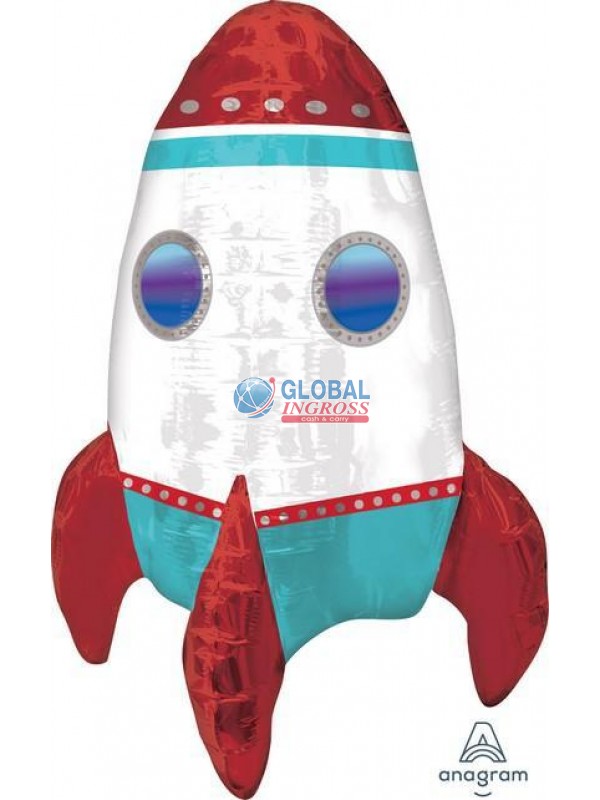 MYLAR SPACE ROCKET 40x53cm