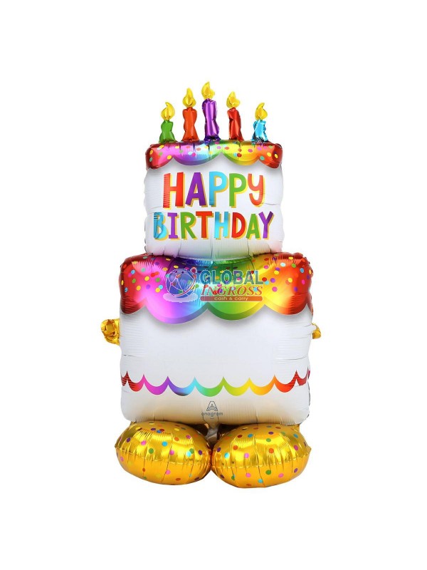 AIRLOONZ TORTA COMPLEANNO 68x134cm GONFIAGGIO AD ARIA