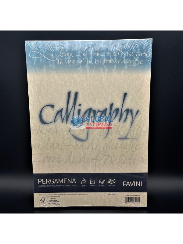 CALLIGRAPHY PERGAMENA 190gr NOCCIOLA 50ff