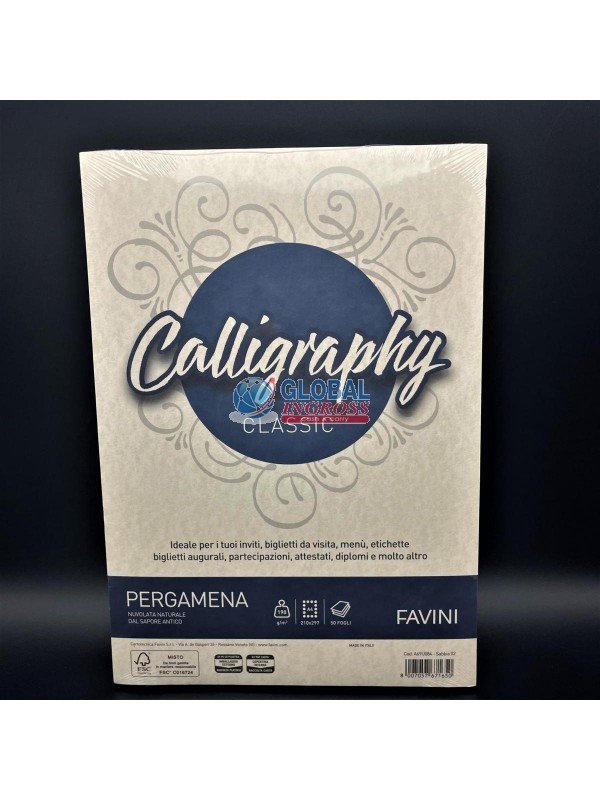 CALLIGRAPHY PERGAMENA 190gr SABBIA 50ff