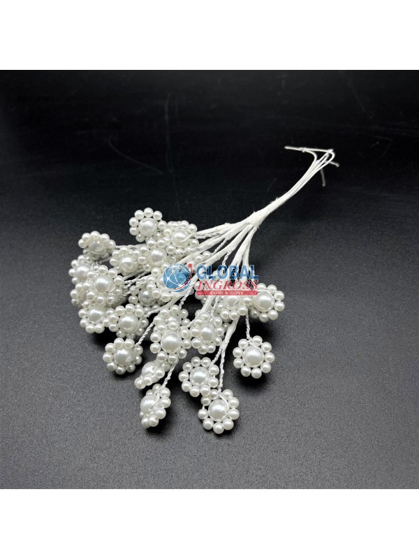 MAZZOLINO 6 PICK MARGHERITE PERLINE BIANCO