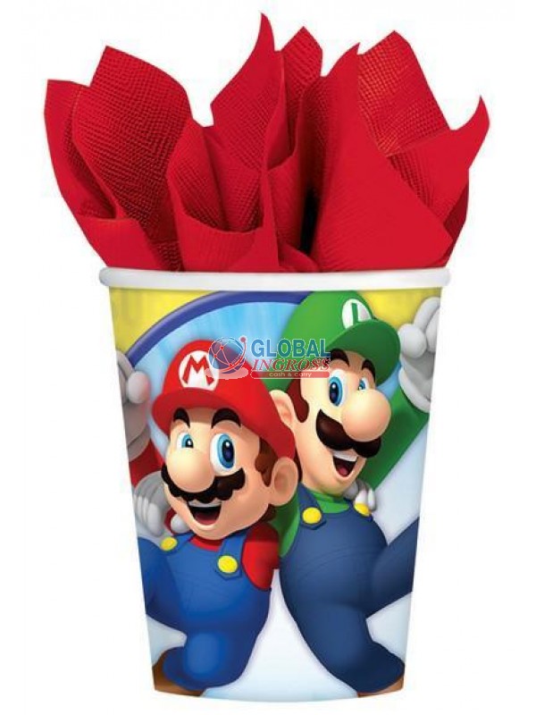 BICCHIERI SUPERMARIO 8pz CARTA