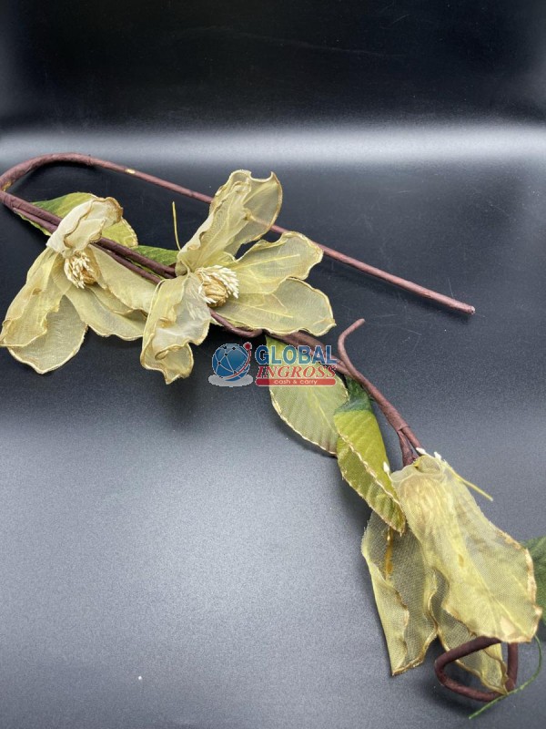 RAMO 3 FIORI VELO ORO 100cm