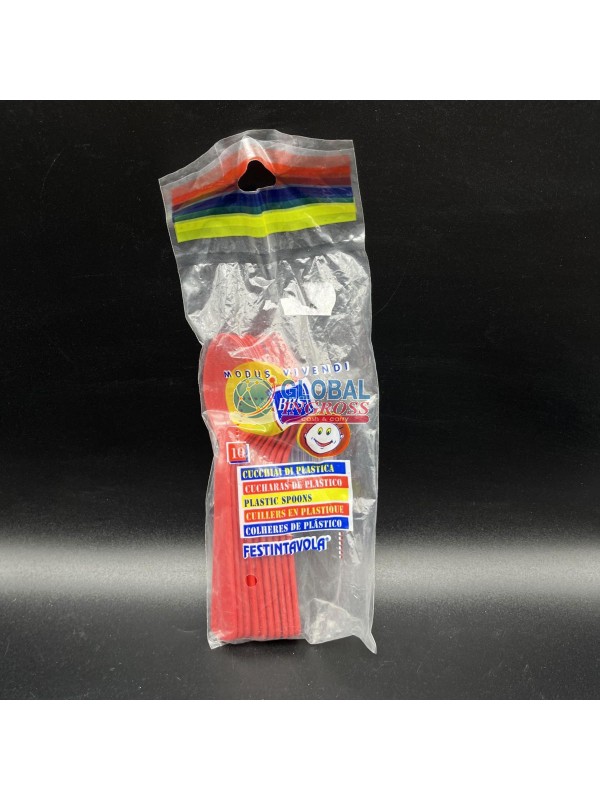 CUCCHIAINI PL. ROSSO 10pz