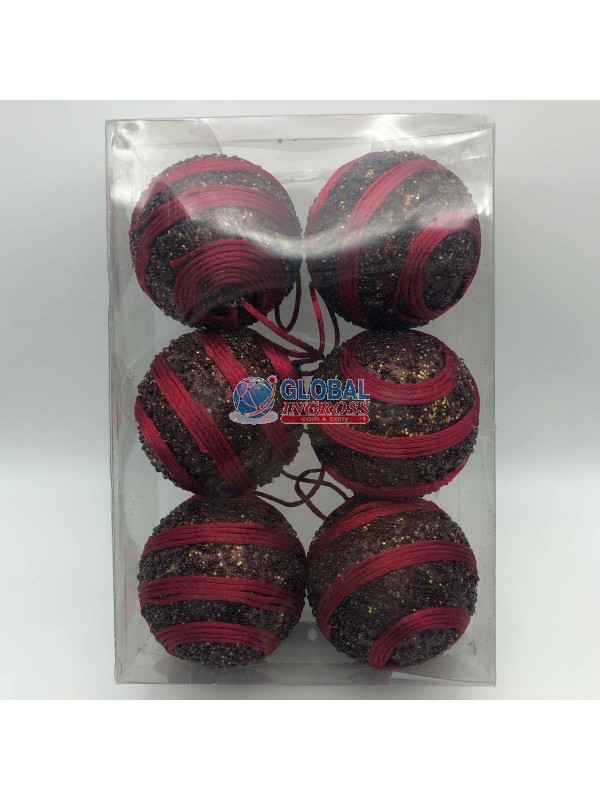 SFERA 8CM BURGUNDY 6pz