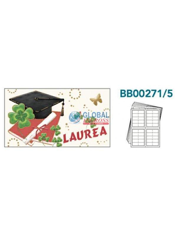 BOMBONIERA A4 LAUREA QUADRIFOGLIO