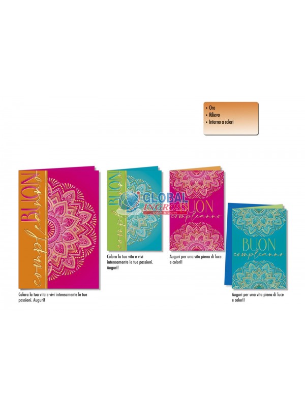 BIGLIETTO COMPLEANNO MANDALA