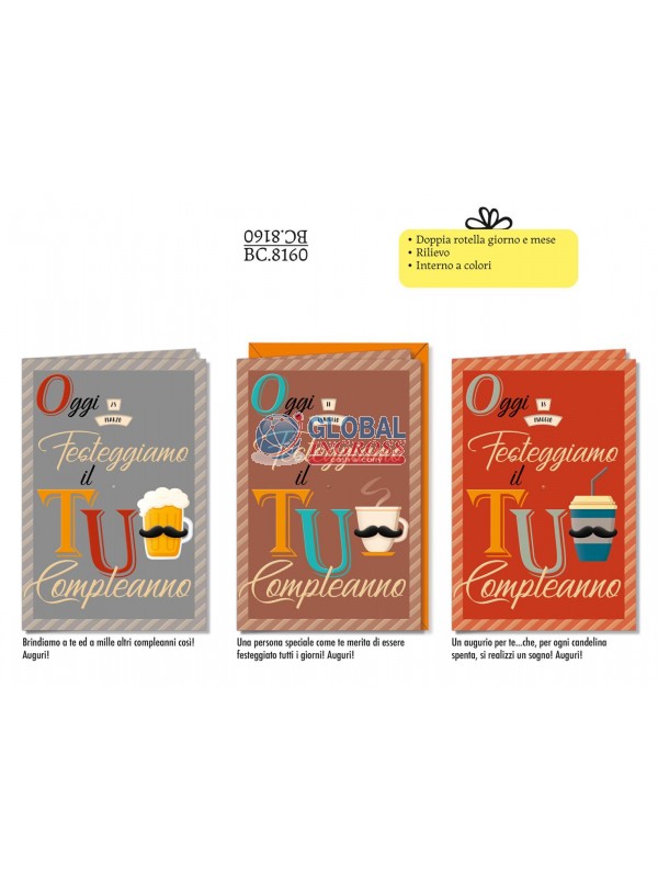 BIGLIETTO COMPLEANNO MASCHILE ROTELLA