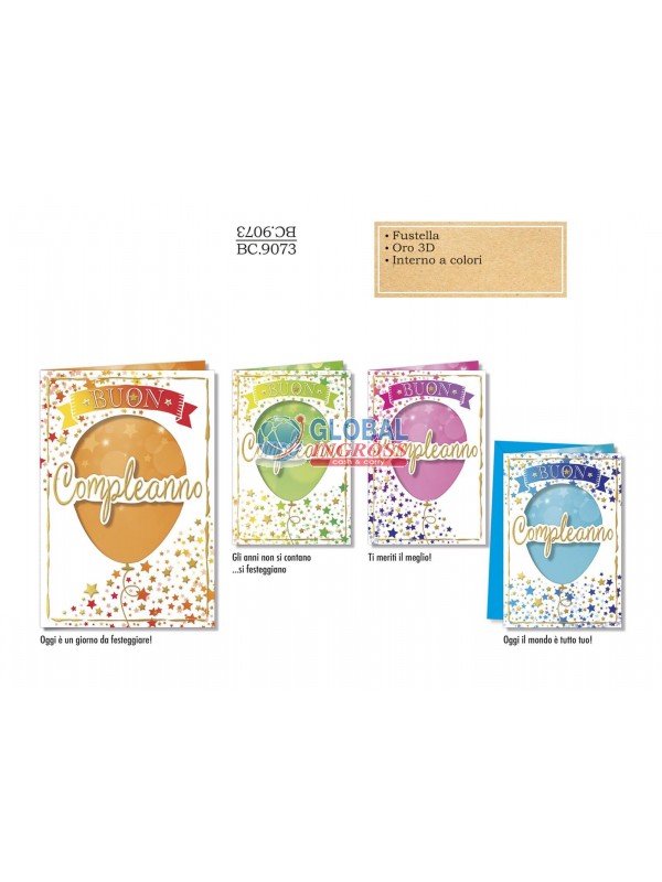 BIGLIETTO COMPLEANNO PALLONCINI