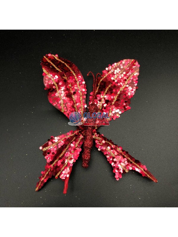 FARFALLA PICCOLA ROSSO-ORO