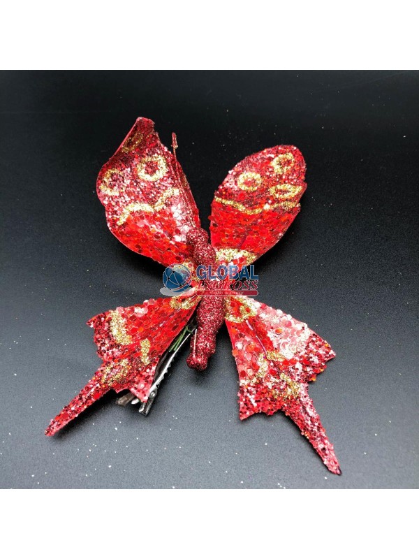FARFALLA POLVERE ORO-ROSSO