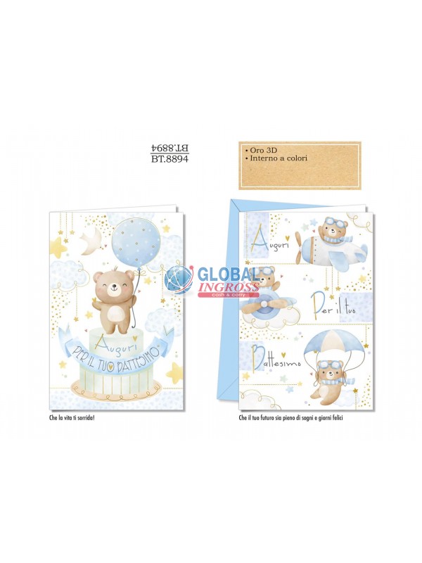 BIGLIETTO BATTESIMO BOY