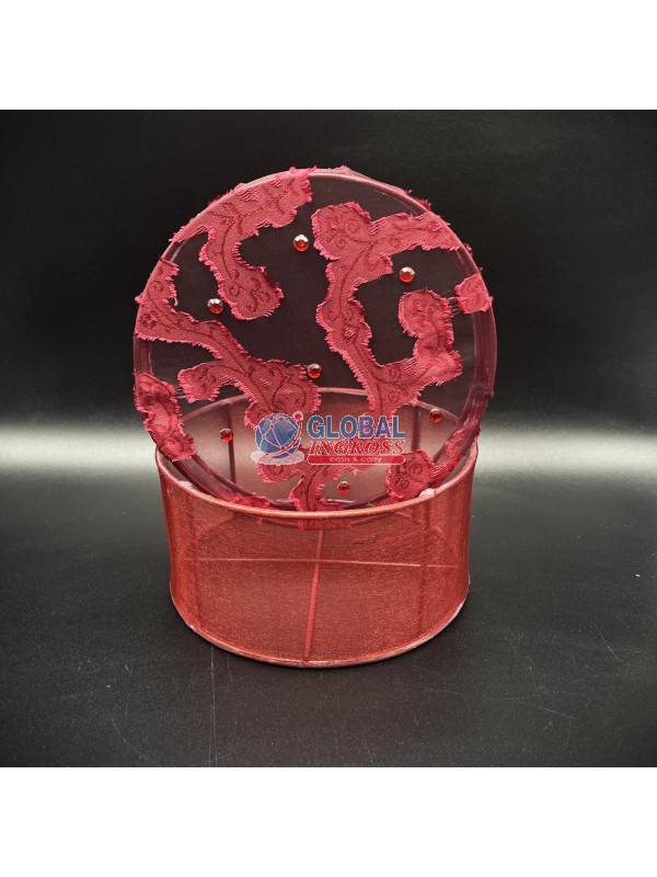 SCATOLA ORGANZA TONDA ROSSA
