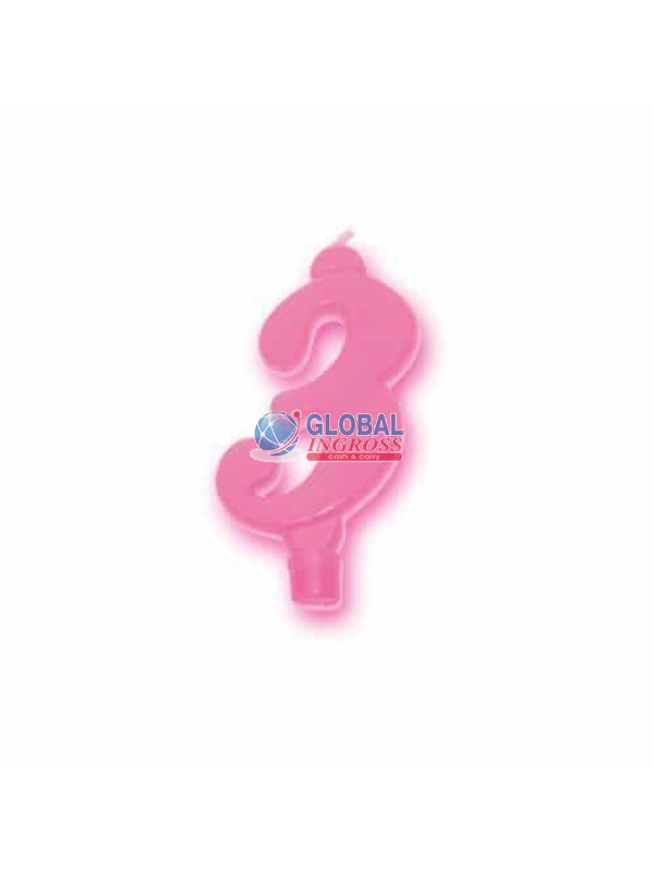CANDELA NUMERO ROSA 3