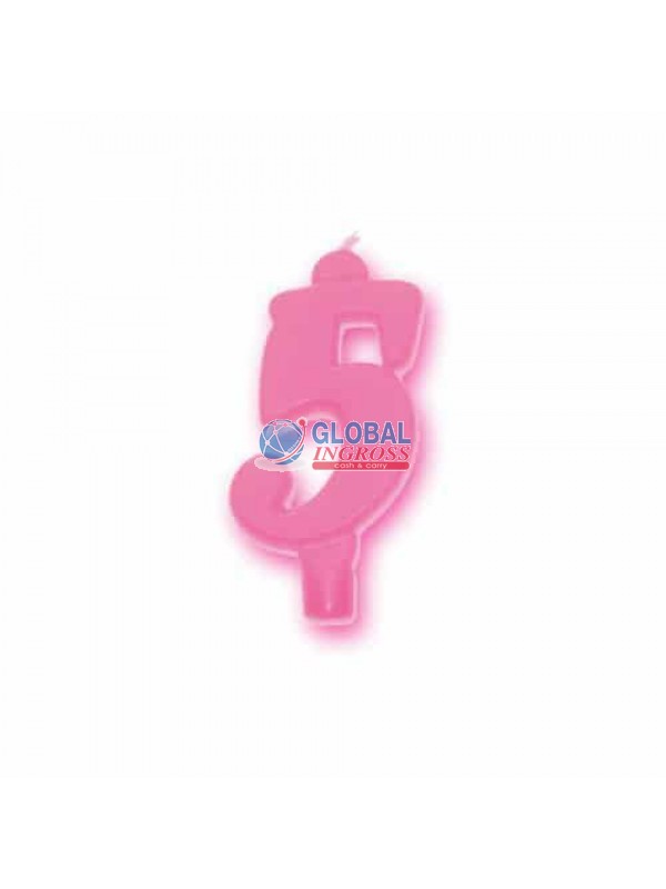 CANDELA NUMERO ROSA 5