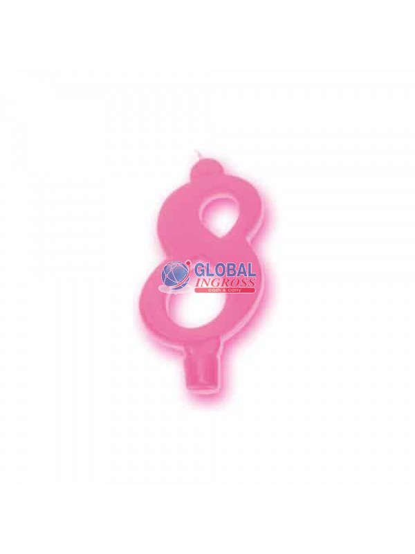 CANDELA NUMERO ROSA 8
