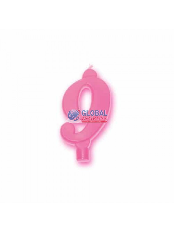 CANDELA NUMERO ROSA 9