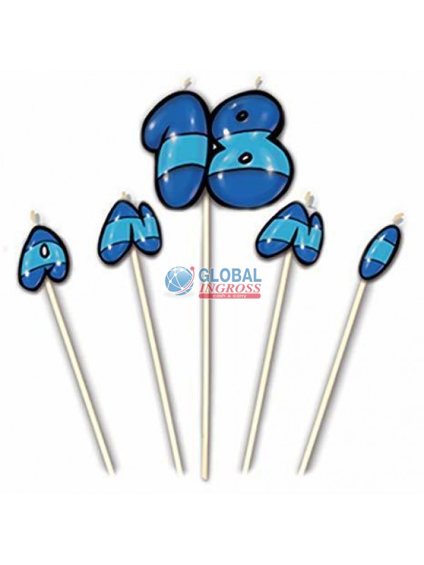 CANDELINA 18 ANNI BLU