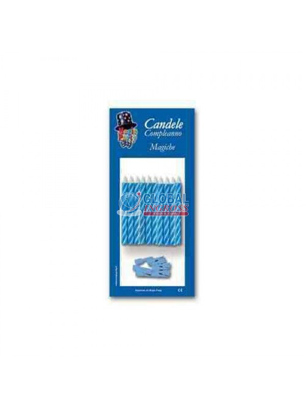 CANDELINE MAGICHE CELESTE 10pz