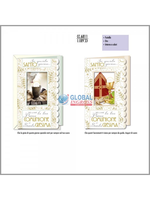 BIGLIETTO COMUNIONE E CRESIMA FUSTELLA