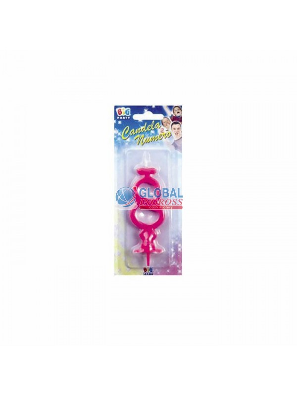 CANDELA CERA FUXIA N.8