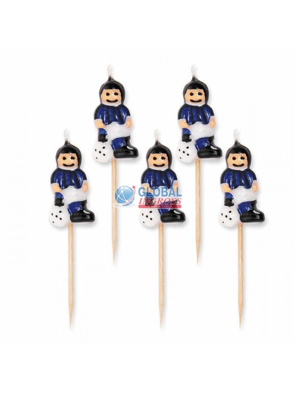 CANDELE NERO/AZZURRI 5pz