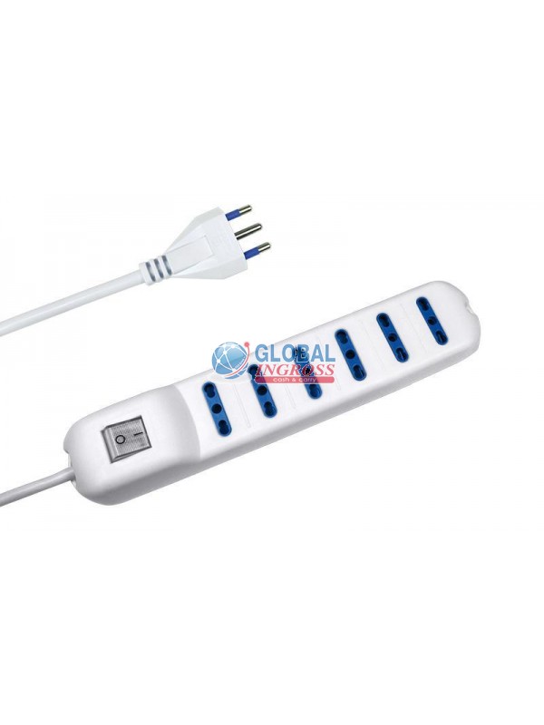 MULTIPRESA 6 PRESE BIVAL. 10/16A C/INTERRUTTORE