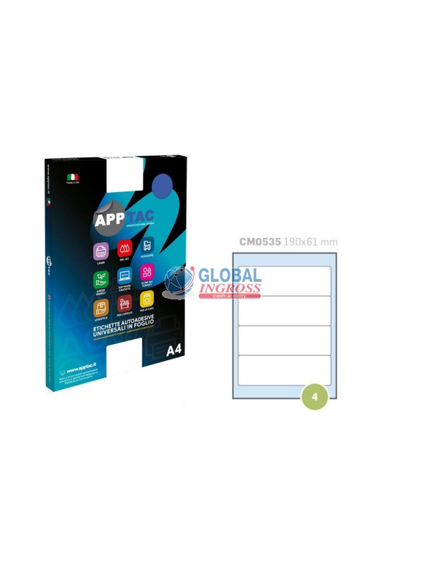 ETICHETTE A4 190x61 4xFG c/margine