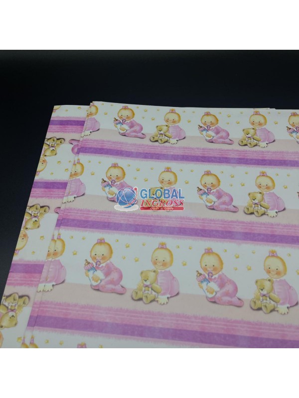 CARTA REGALO NASCITA ROSA/AZZ.