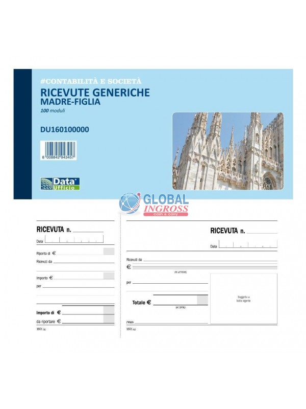 BLOCCO RICEVUTE MADRE/FIGLIA 100FG 10x21