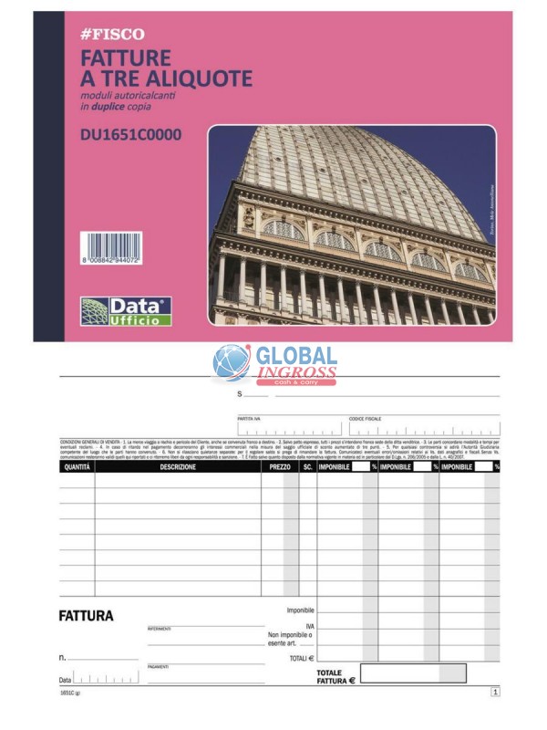 FATTURE A5 3 ALIQUOTE ORIZZONTALE