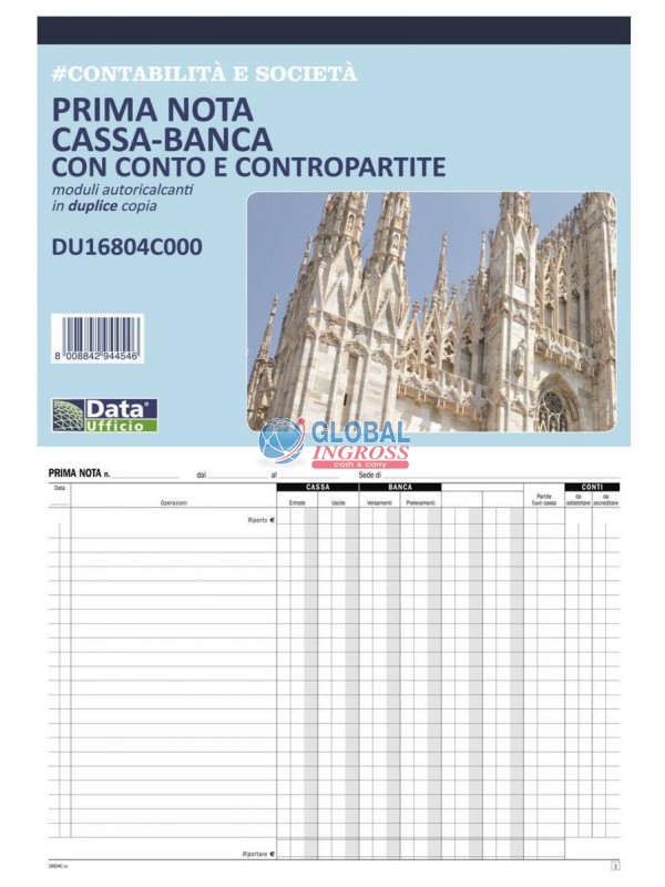 PRIMA NOTA CASSA BANCA A4 50x2