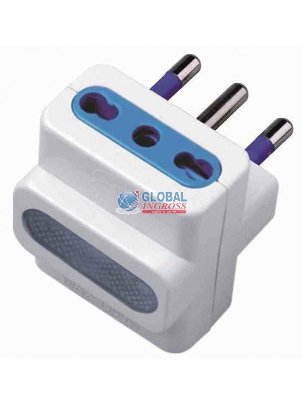 ADATTATORE MULTI 16A C/LUCE CORTESIA +2 PRESE BIPASSO