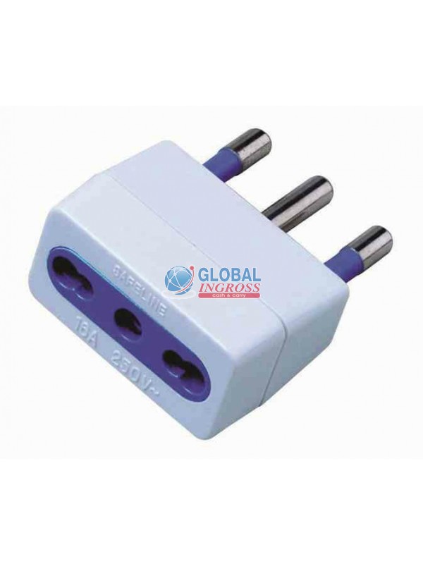 ADATTATORE SPINA 2P+T 16A C/PRESA BIPASSO
