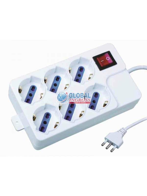 MULTIPRESA 6 POSTI 16A C/BOTTONE