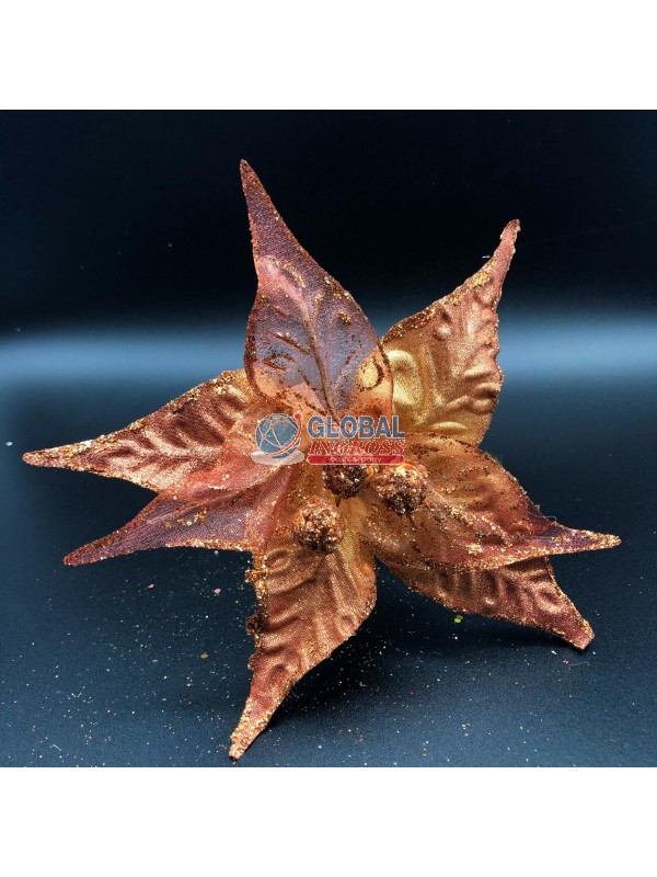 FIORE CORTO C/PERLE RAME