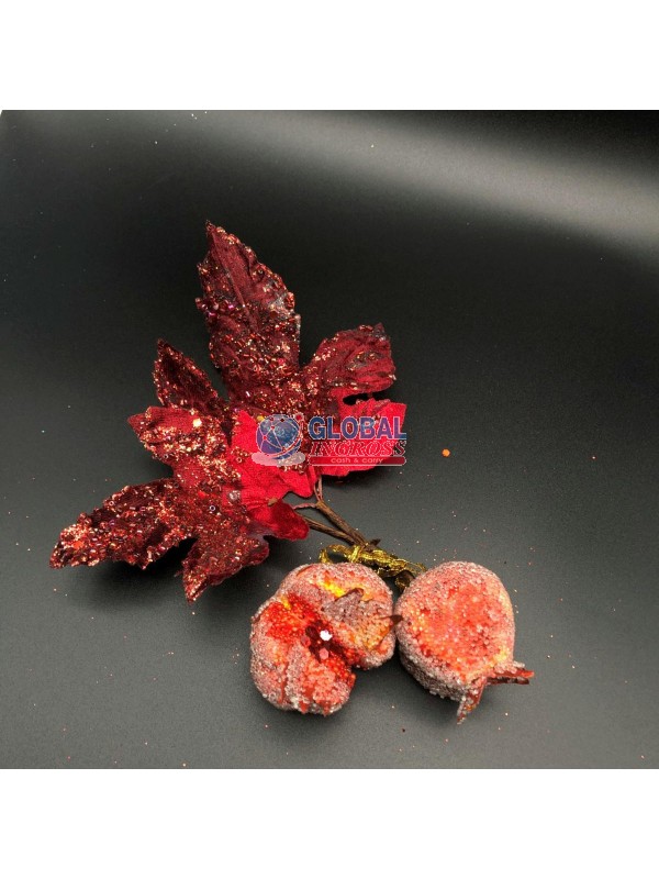 FOGLIA CON MELOGRANO ROSSO .m