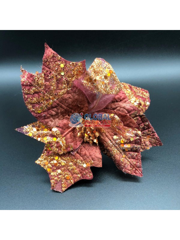 FIORE PER ALBERO NATALIZIO BORDEAUX