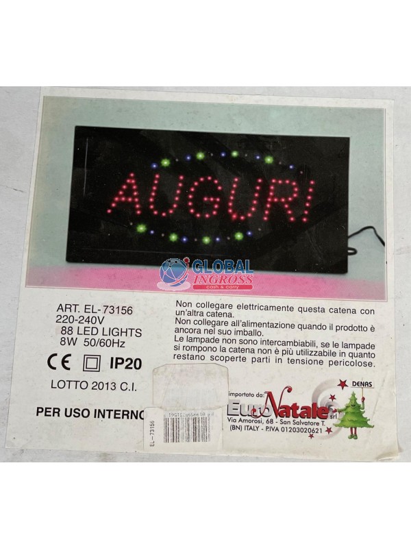 PANNELLO AUGURI 88 LED MULTICOLOR
