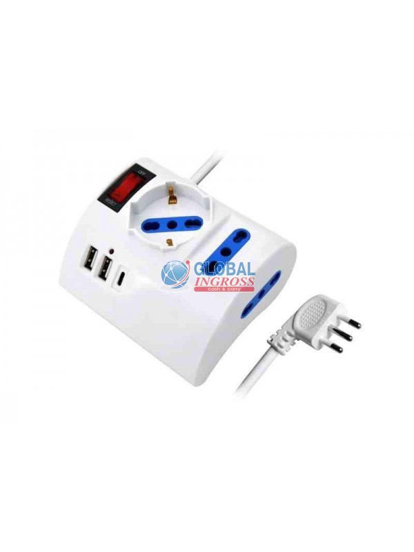 MULTIPRESA 1 SCHUKO + 2BIPASSO + 2 USB + 1 USBC SPINA 10A