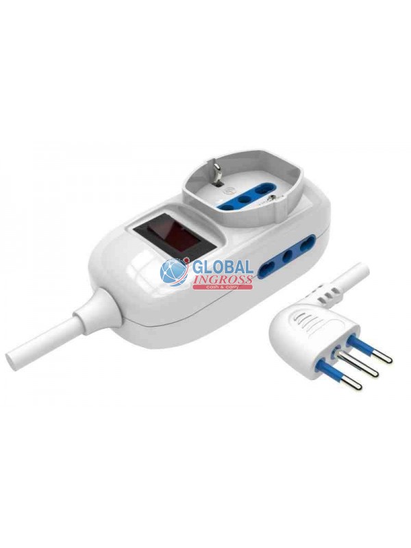 MULTIPRESA 3 POSTI (1 SCHUKO + 2 BIPASSO) SPINA 10A 1,5mt