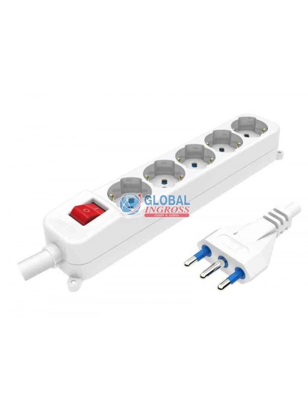 MULTIPRESA 5 SCHUKO SPINA 16A C/INTERRUTTORE 1,5mt