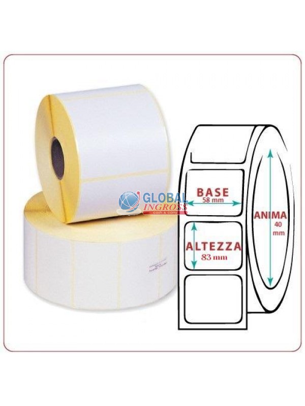 ROTOLO ETICHETTE 58x83 A.40 500pz