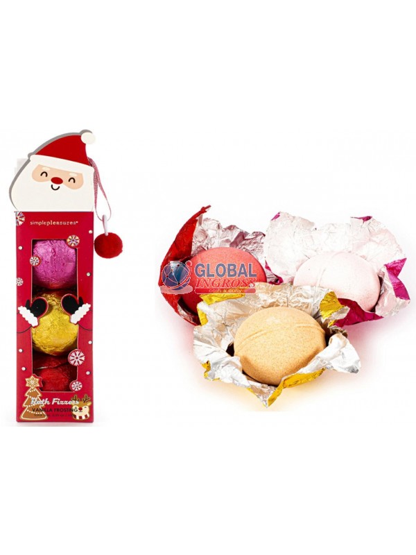 SET 3 BOMBE DA BAGNO BABBO NATALE STOCKING STUFFER
