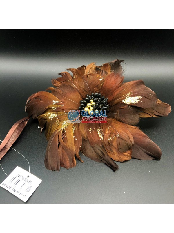 FIORE PIUMA MARRONE 26cm