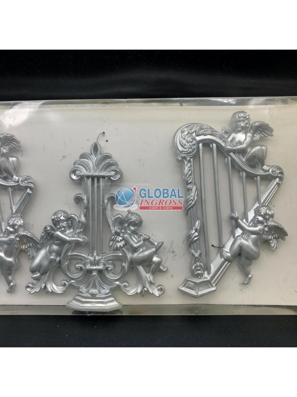 DECORAZIONE ANGELI ARGENTO 5 PZ