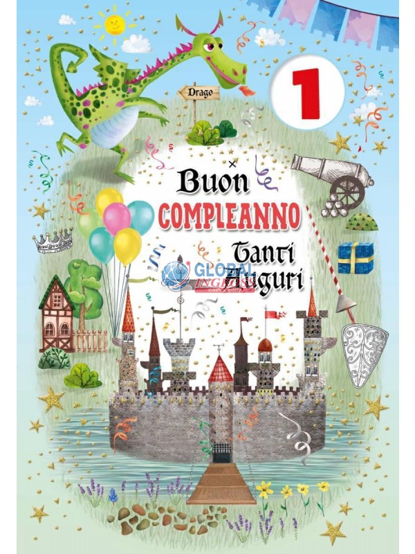 BIGLIETTO COMPLEANNO C/ROTELLA CASTELLO