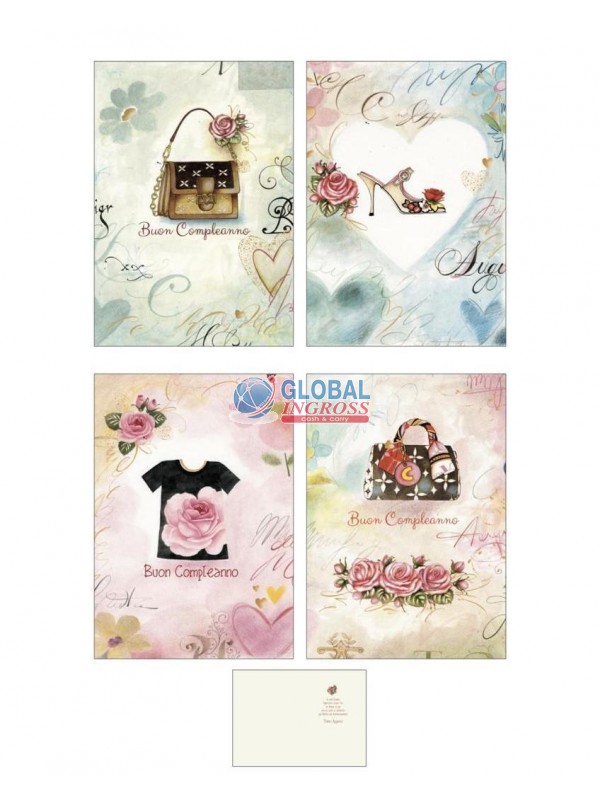 BIGLIETTO COMPLEANNO FEMMINILE C/STILE